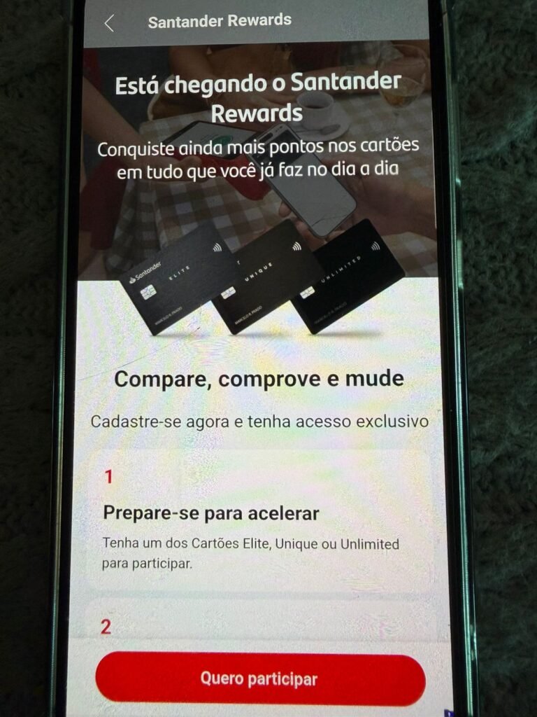 IMG-20260501-WA0060-768x1024 SANTANDER REWARDS JÁ ESTÁ DISPONÍVEL NO APP, VEJA COMO ACESSAR Cartões e Bancos Destaque Milhas e Emissões 