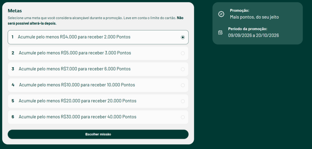 escolha-da-missao-1024x491 Elo lança campanha com até 40 mil pontos extras por gastos no cartão Cartões e Bancos Destaque Elo Diners 