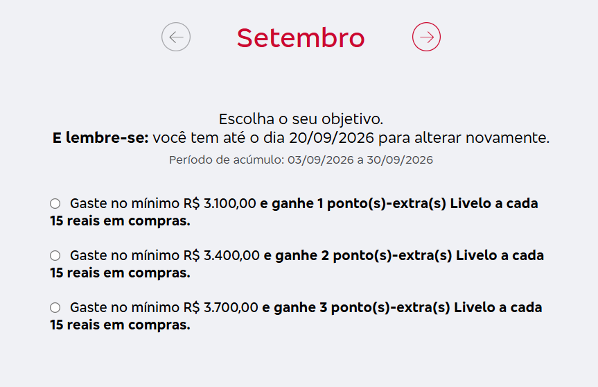 meta-bradesco Bateu Ganhou do Bradesco? Banco oferece pontos Livelo extras para clientes que atingirem metas de gastos; veja como participar Cartões e Bancos Amex Centurion Destaque Milhas e Emissões Visa Infinite
