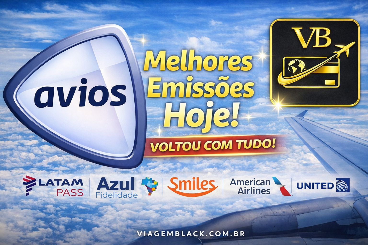 Melhores emissões de passagem com milhas hoje