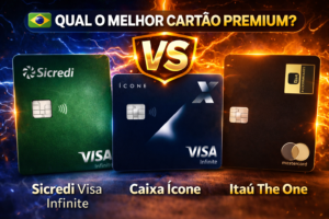 cartões premium, melhor cartão 2026, milhas, salas VIP, Viagem Black, Sicredi Visa Infinite, Caixa Ícone, Itaú The One, comparação cartões, cartões black